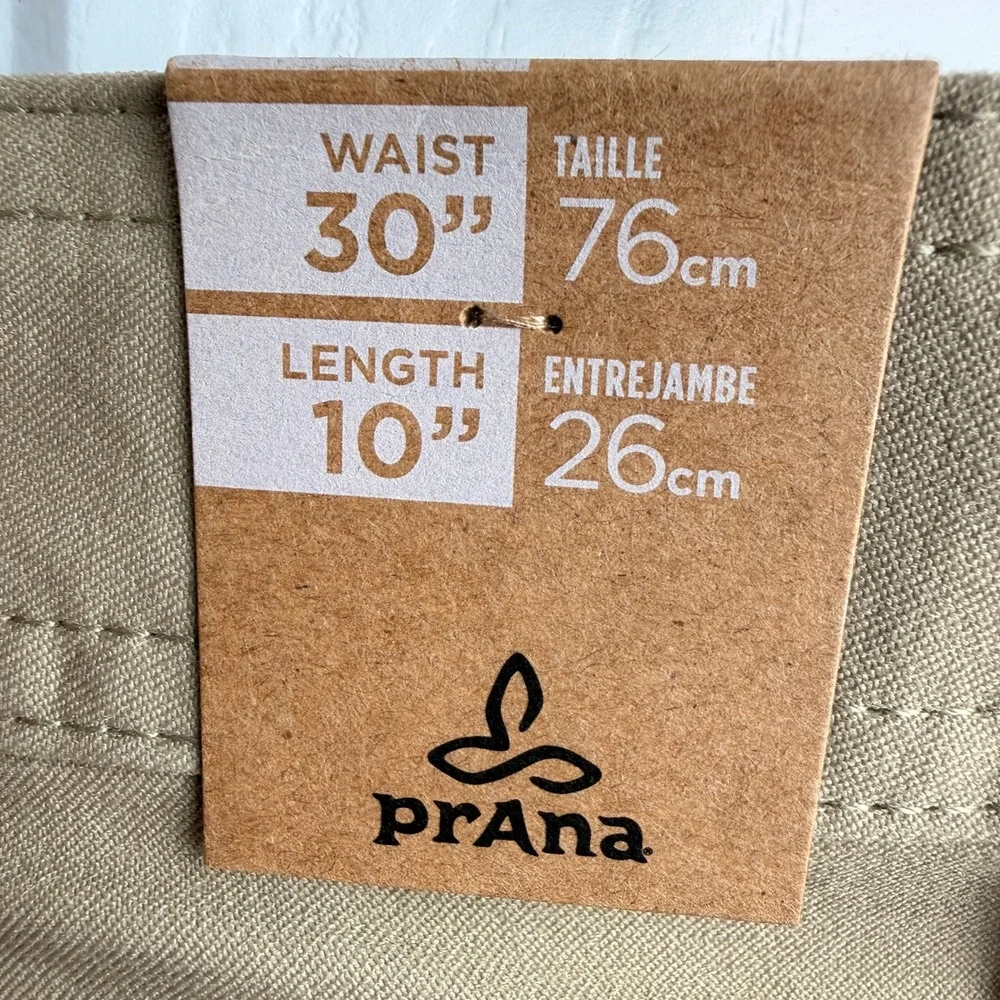 prAna Mens Stretch Zion Short II 30 Sandbar Tan Hiking Cargo Outdoor Trail Gorp